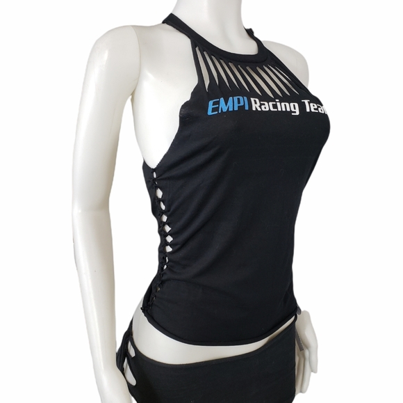 Empi Racing Team A-Cut Slashed Neck Tied Sides Top - Picture 3 of 7